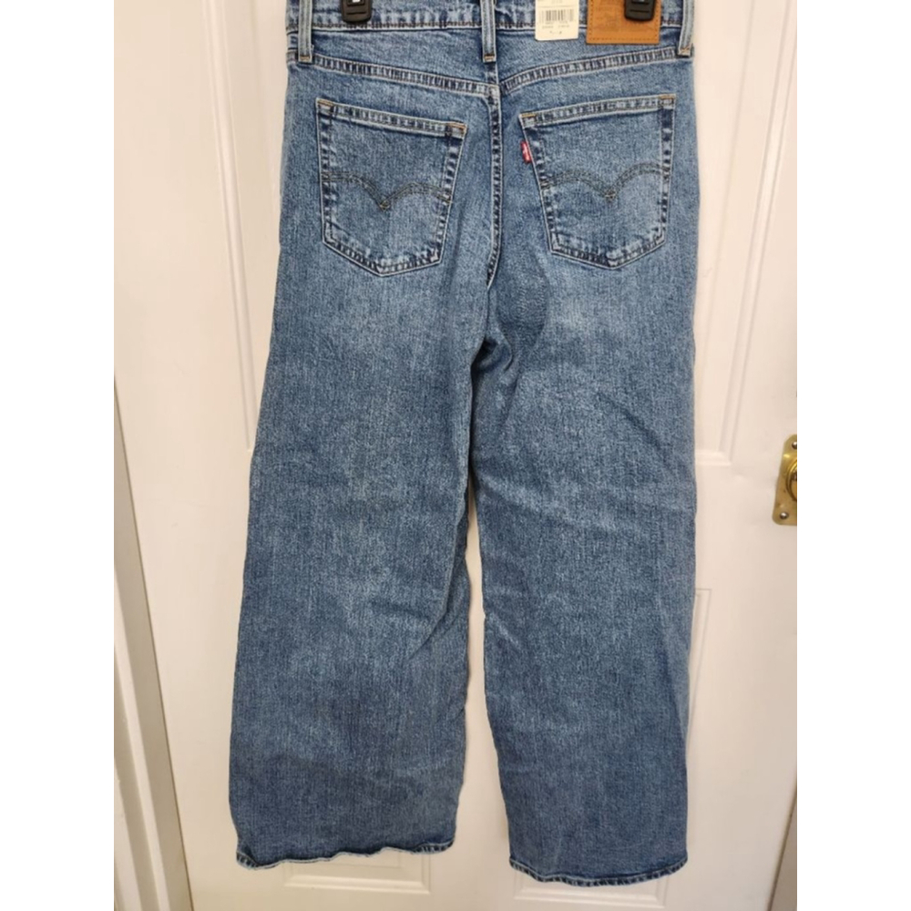 Levi's Blue 728 High-Rise Wide Straight Leg Jeans Size 29 - Picture 6 of 11